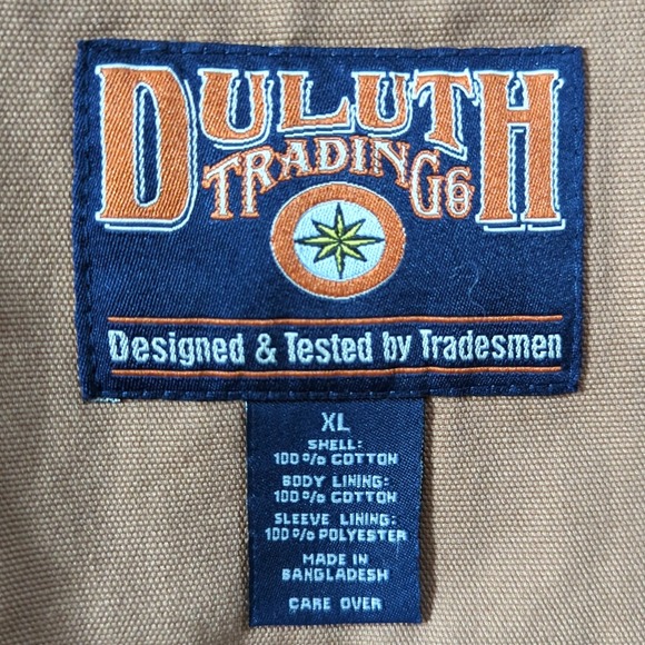 Duluth Trading Co Presentation Jacket Tan Cotton XL Canvas Tradesman Blazer - Picture 2 of 8